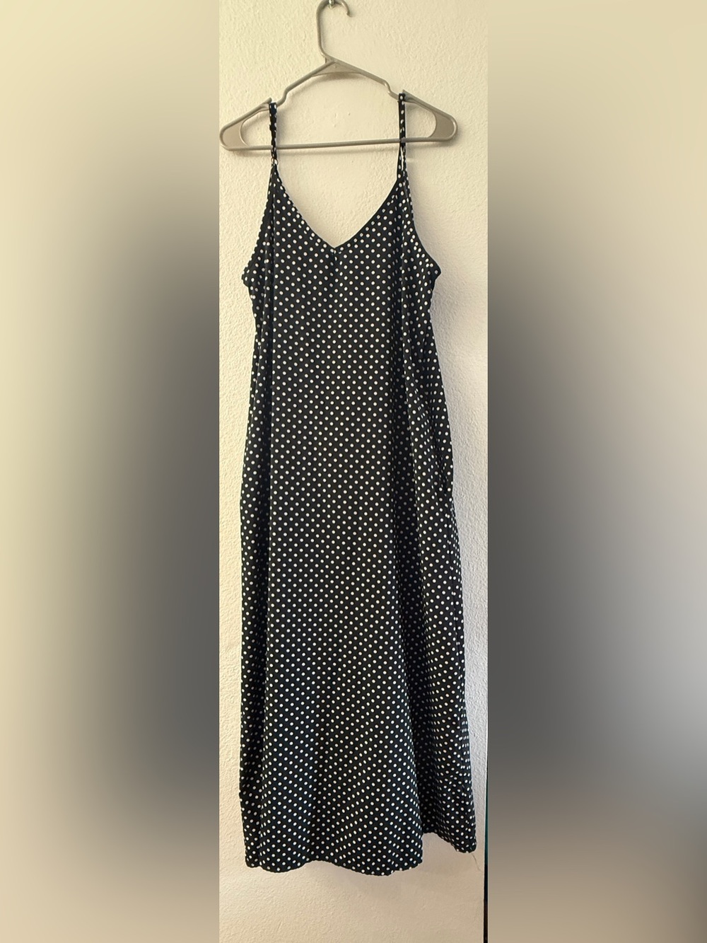 Polka Dot Black Maxi Dress with pockets